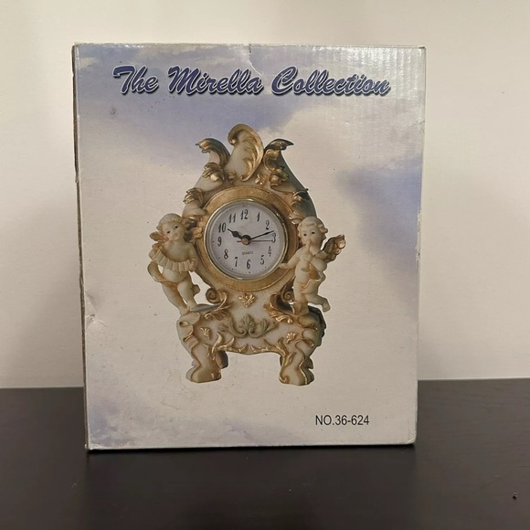 THE MIRELLA COLLECTION CHERUBS QUARTS MANTLE CLOCK - Picture 4 of 5